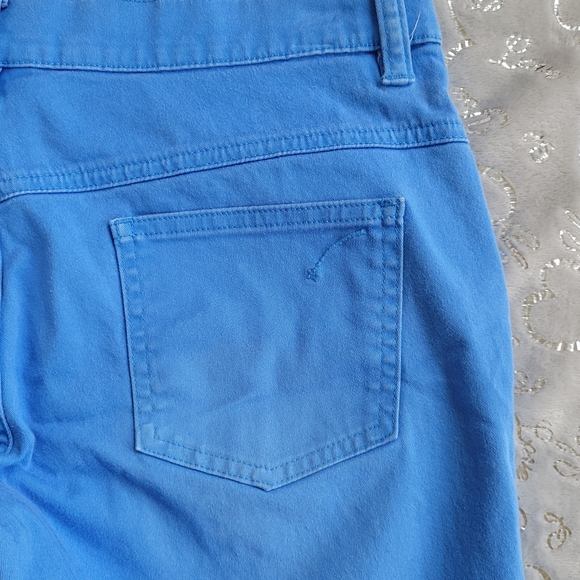 Electric Blue Capri Jeans Straight Leg Cropped 7 - Picture 6 of 8